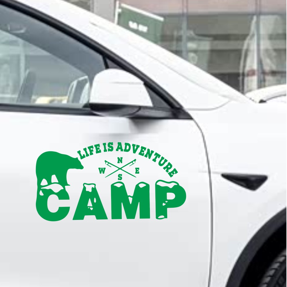Outdoor Adventure Words - オフロードキャンピングカーステッカークマキャンプビニールデカール防水アウトドアアドベンチャーステッカーSUVトラックキャンピングカー用 # 644