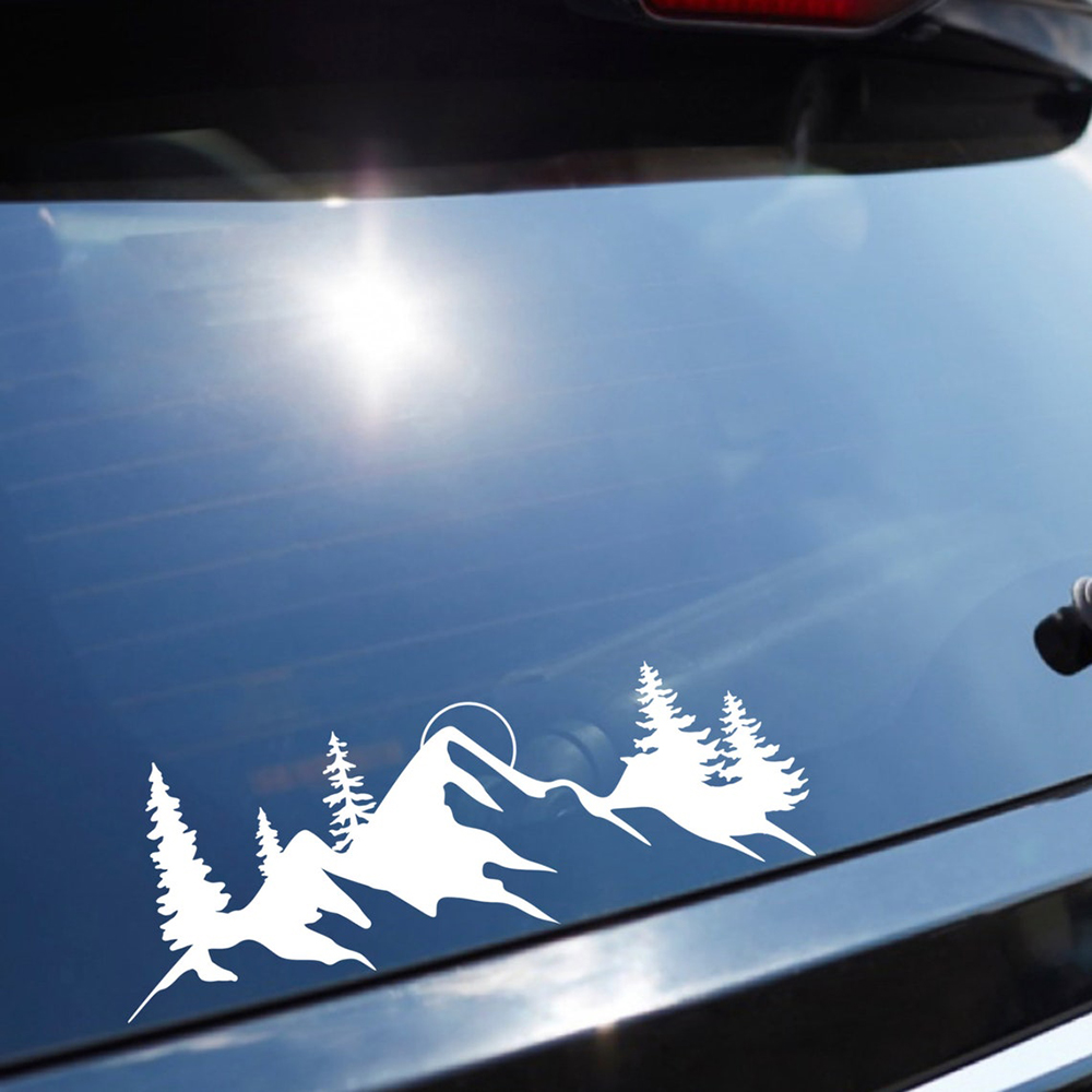 Outdoor Adventure Words - 森の冒険の車のステッカー、屋外の涼しい自然、松の木、ハイキングステッカー、人気の接着剤装飾