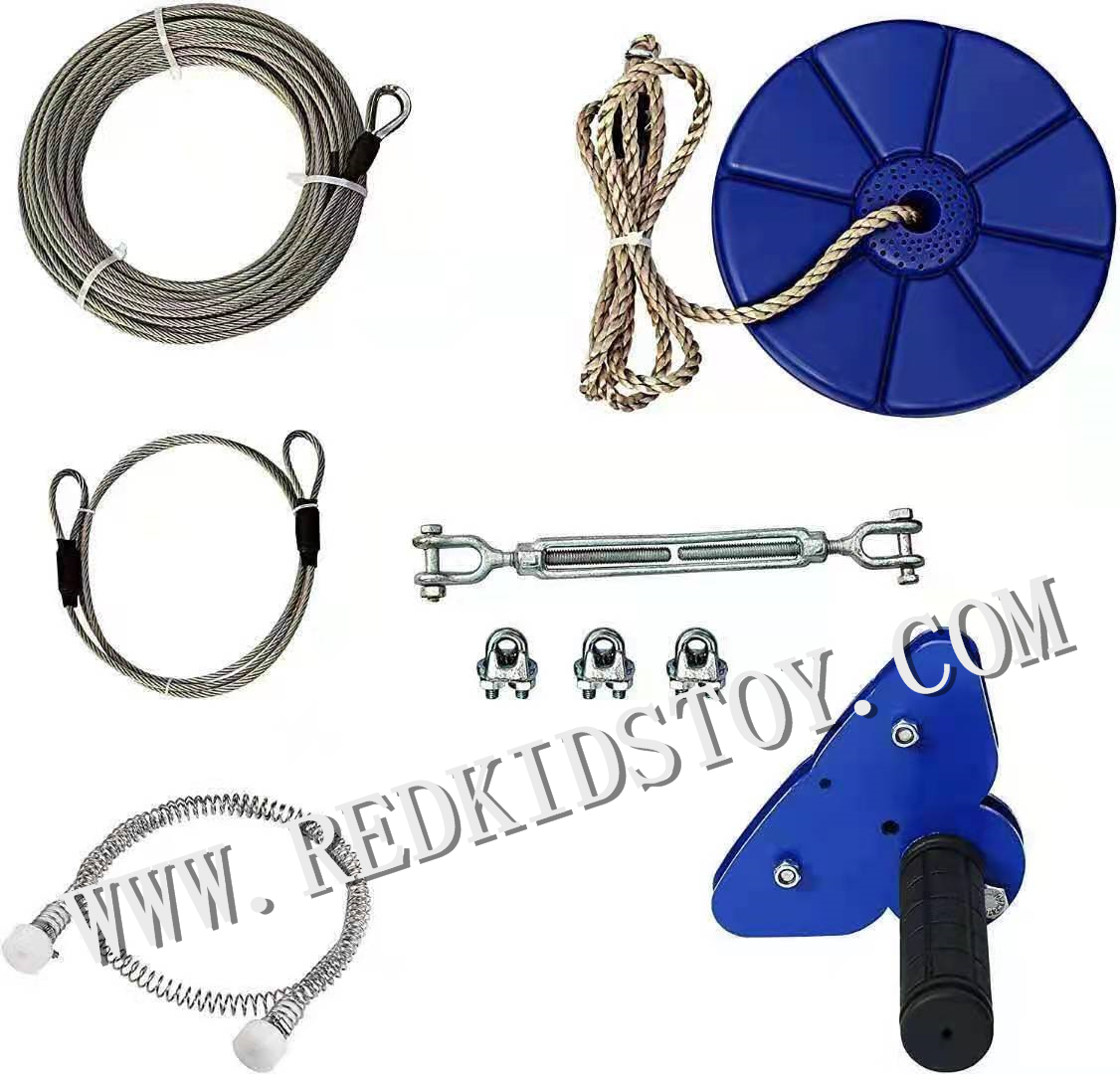 Outdoor Adventure Zipline - 送料無料 CTSC 95フィート（30メートル）ジップラインケーブルキット ブレーキとシート付き HZ-9711 アウトドアアドベンチャーの楽しみに