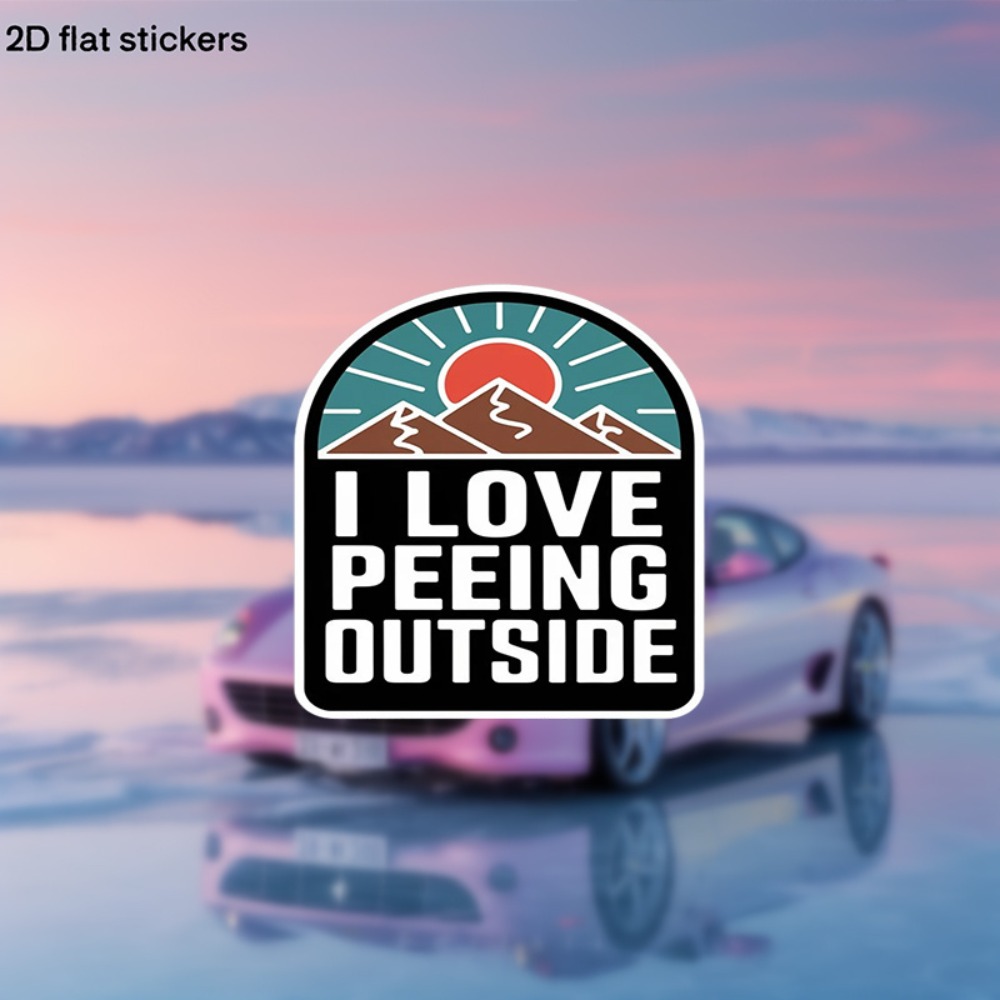 Outdoor Adventure Words - 山やデザインが描かれた車用ステッカー、楽しいRV、クーラー、ラップトップ、ボトル、アウトドアアドベンチャーなど、RVアクセサリー、クーラー