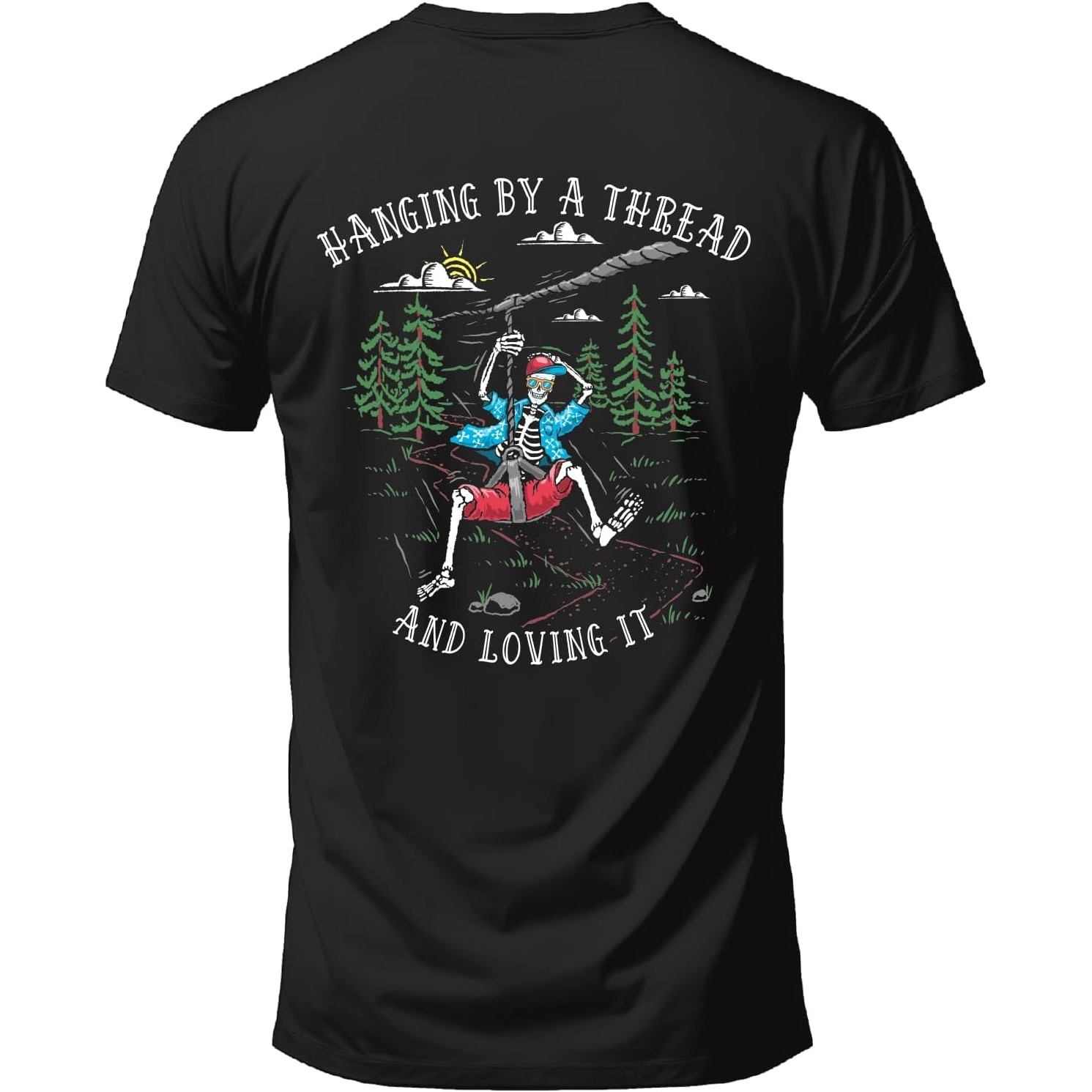 Outdoor Adventure Zipline - Hanging By A Thread Skeleton Zipline