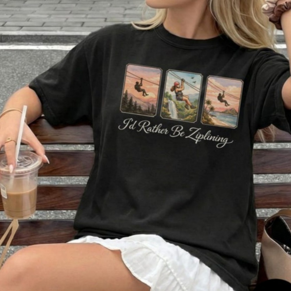 Outdoor Adventure Zipline - I'd Rather Be Ziplining Tシャツ アドベンチャー
