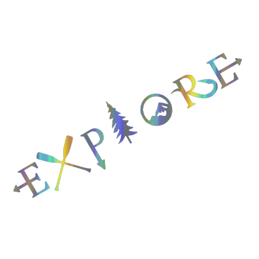 探検アウトドアアドベンチャーシルエットカーステッカー防水PV - Outdoor Adventure Words のレビューと価格