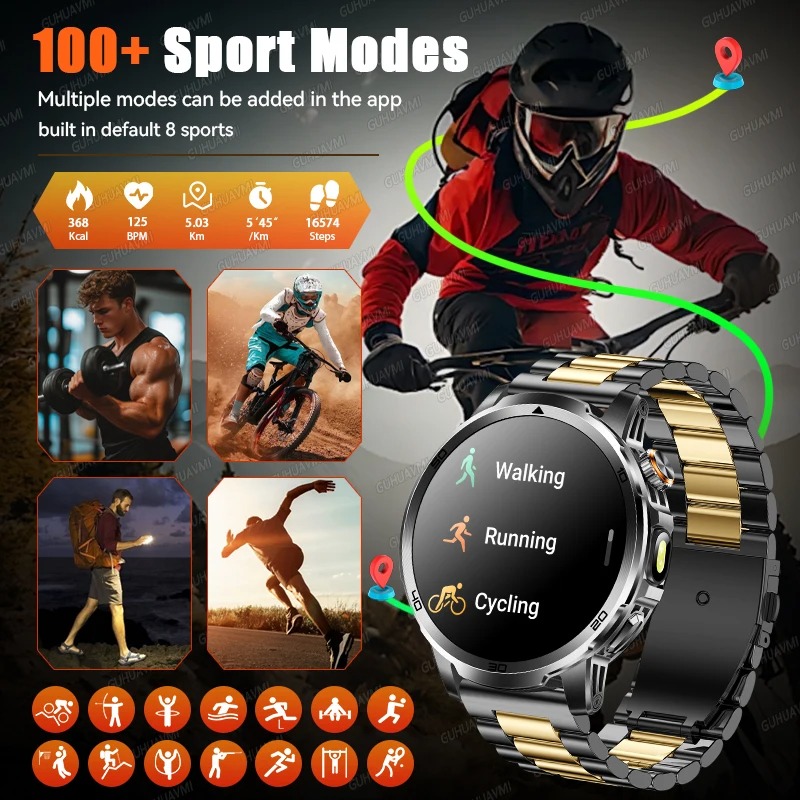 新型ミリタリーアドベンチャースマートウォッチ メンズ 100 - Outdoor Adventure Hours のレビューと価格