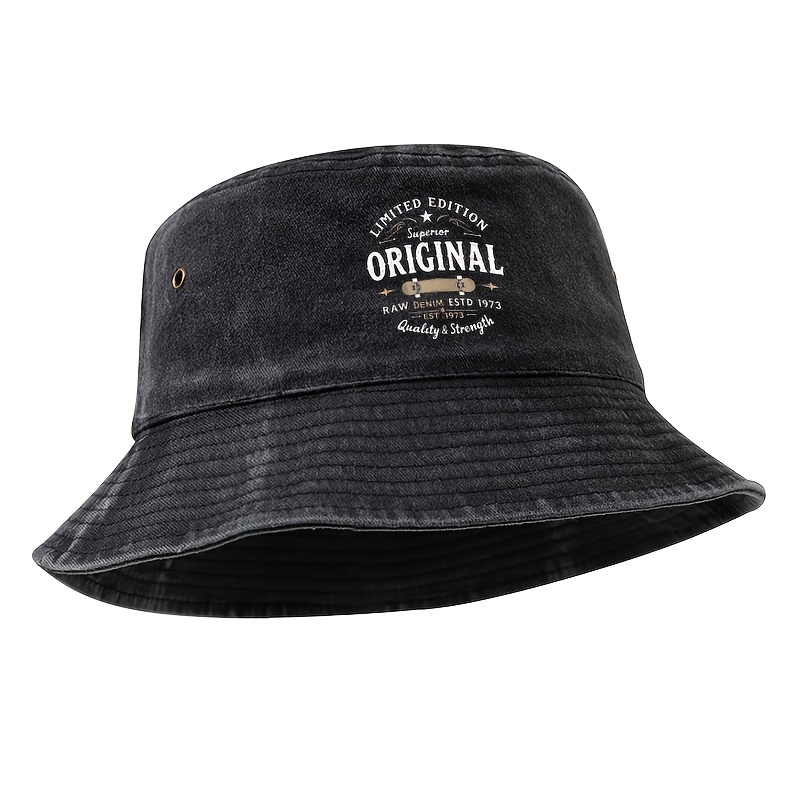 トレンディなユニセックスバケットハット、プリント文字入り、素 - Outdoor Adventure Brands のレビューと価格