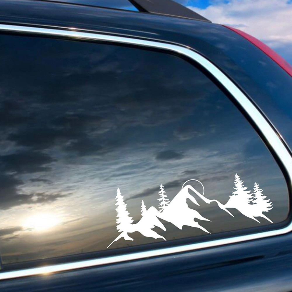 森の冒険の車のステッカー、屋外の涼しい自然、松の木、ハイキン - Outdoor Adventure Words のレビューと価格