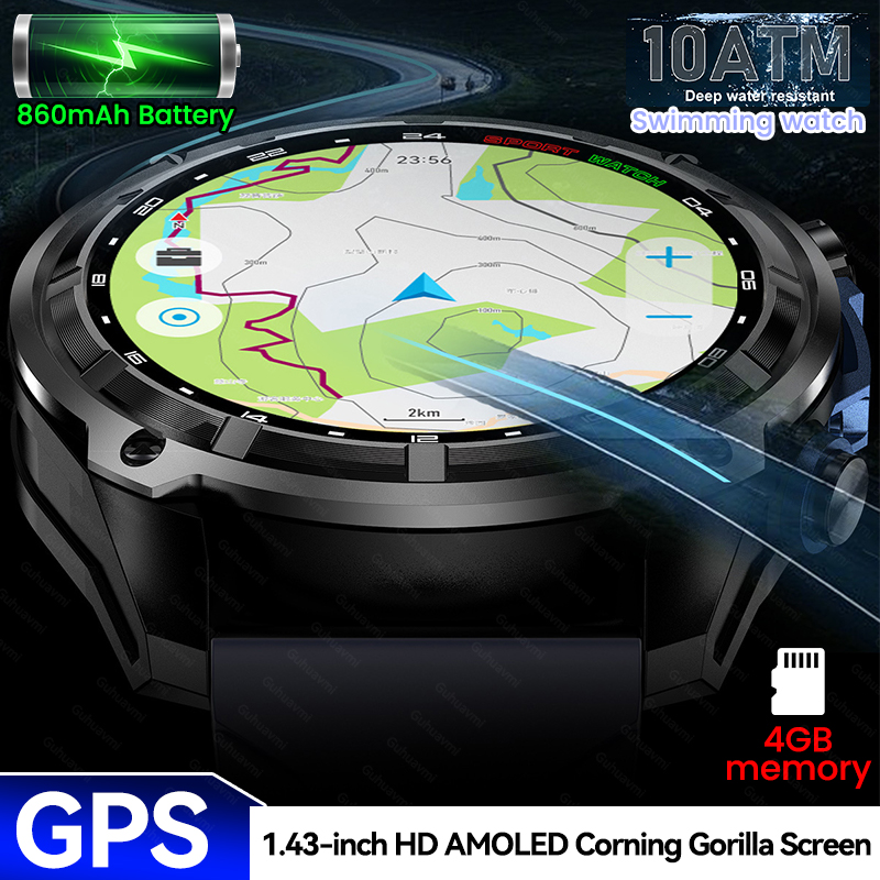 新しい冒険 GPS メンズ スマートウォッチ 1.43インチ - Outdoor Adventure Hours のレビューと価格