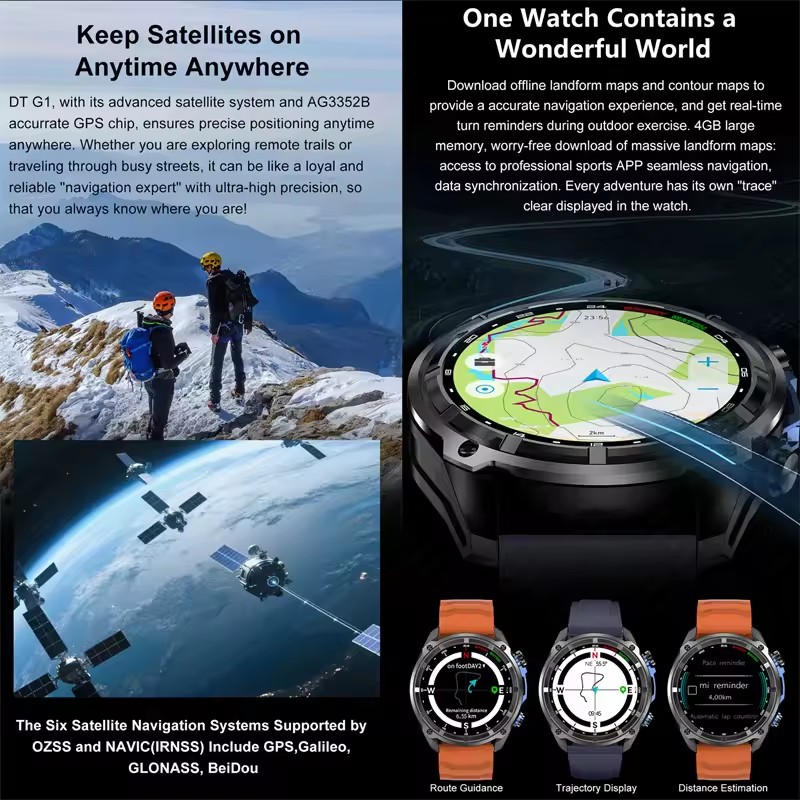 新しい冒険 GPS メンズ スマートウォッチ 1.43インチ - Outdoor Adventure Hours のレビューと価格
