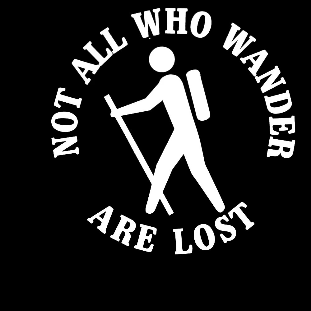 ハイキング愛好家向けビニールステッカー「Not All Wa - Outdoor Adventure Words のレビューと価格