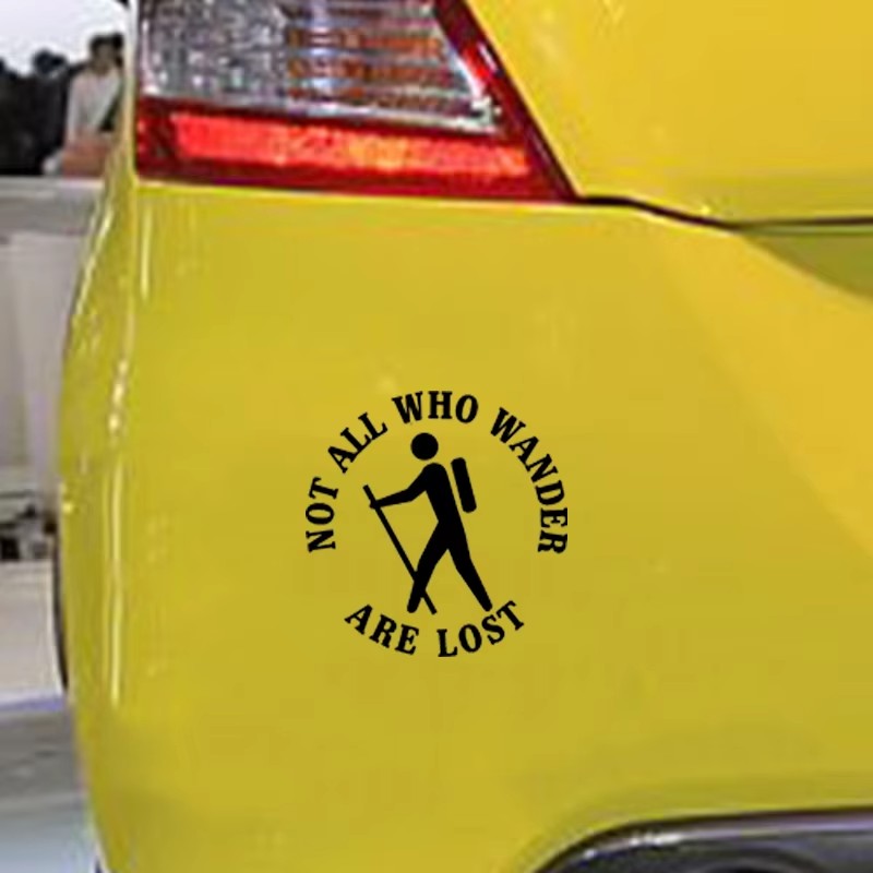 ハイキング愛好家向けビニールステッカー「Not All Wa - Outdoor Adventure Words のレビューと価格