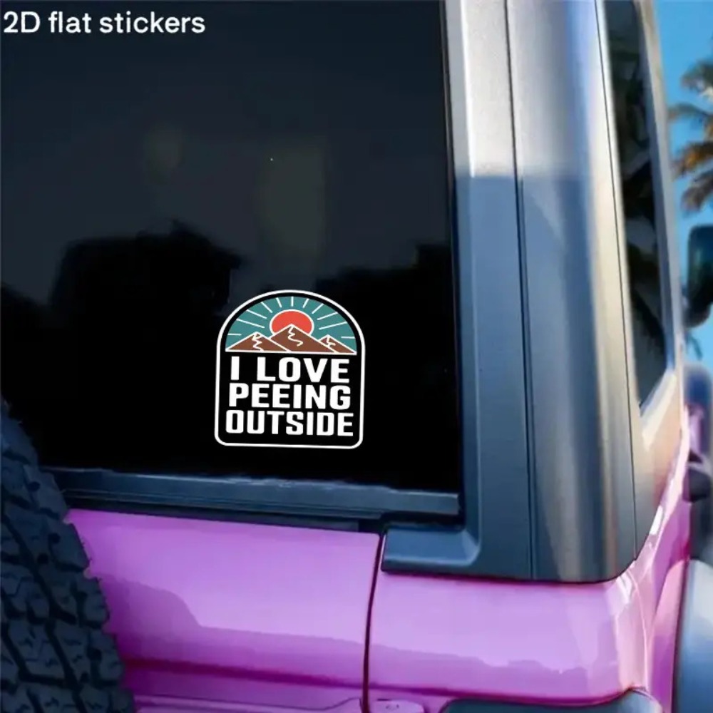 山やデザインが描かれた車用ステッカー、楽しいRV、クーラー、 - Outdoor Adventure Words のレビューと価格