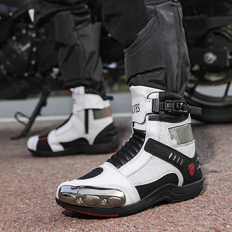耐摩耗性バイクブーツ、滑り止めアウトドアライディングシューズ - Outdoor Adventure Brands のレビューと価格