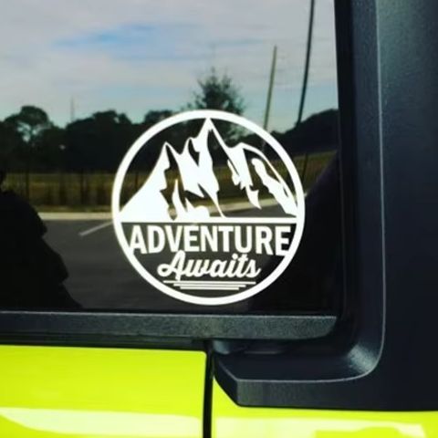 冒険が待っています マウンテンキャンピングカー 車のステッカ - Outdoor Adventure Words のレビューと価格